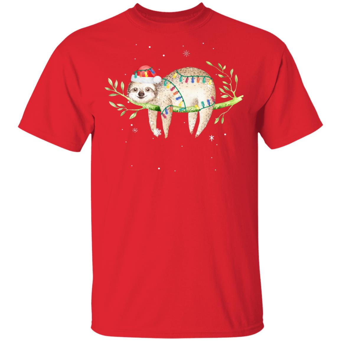 Santa Sloth Christmas Lights Sloth Lover Christmas Gift T-Shirt & Sweatshirt | Teecentury.com