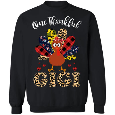 One Thankful Gigi Leopard Turkey Thanksgiving Gift T-Shirt & Sweatshirt | Teecentury.com