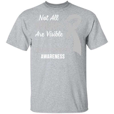 Brain Cancer Awareness Grey Not All Wounds Are Visible T-Shirt & Hoodie | Teecentury.com