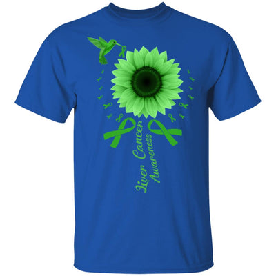 Hummingbird Sunflower Green Liver Cancer Awareness T-Shirt & Hoodie | Teecentury.com