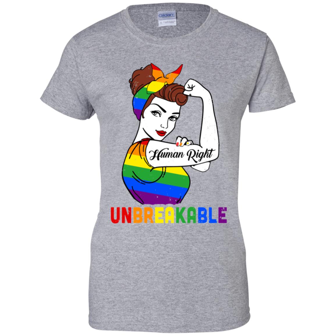 Lady Human Right Unbreakable Rainbow LGBT Pride Month T-Shirt & Hoodie | Teecentury.com