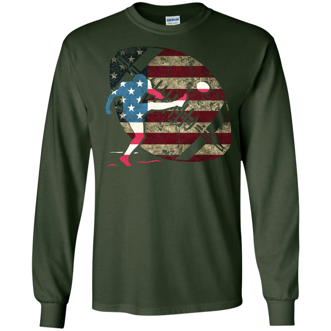 Kicker Football America Flag T-Shirt & Hoodie | Teecentury.com