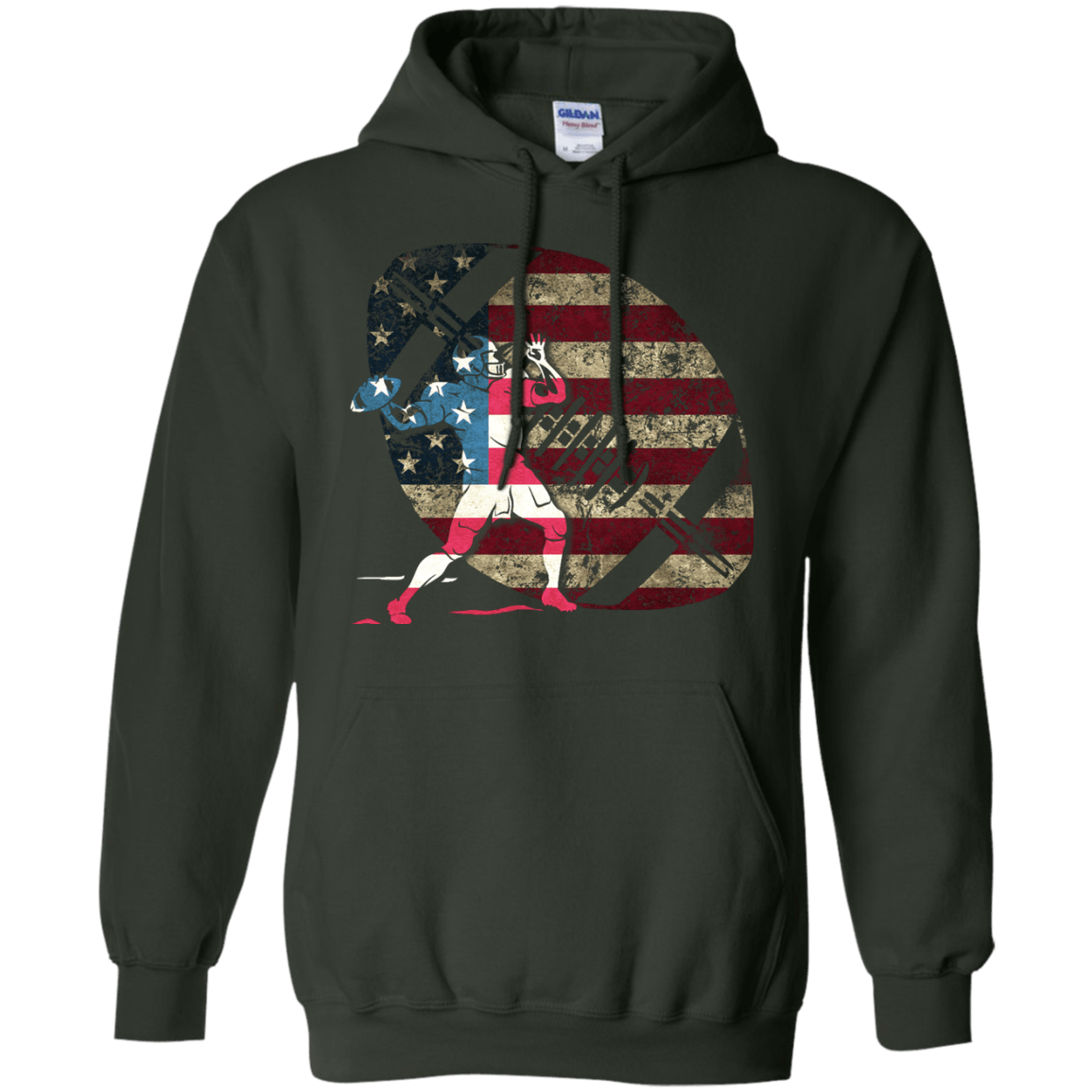 Quarterback Football America Flag T-Shirt & Hoodie | Teecentury.com