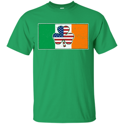 Shamrock Irish Ireland USA American Flag Gift T-Shirt & Hoodie | Teecentury.com