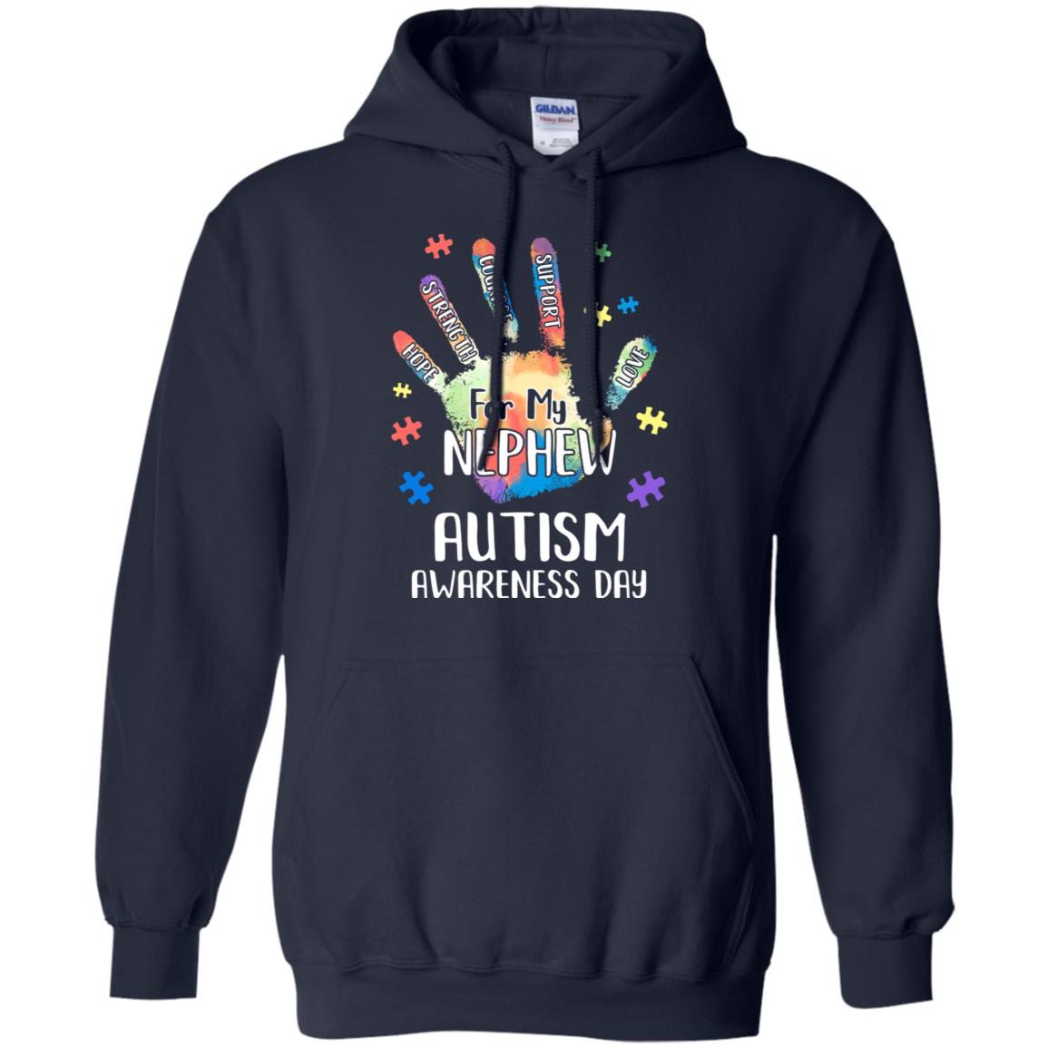 Support Autism Awareness For My Nephew Puzzle Gift T-Shirt & Hoodie | Teecentury.com