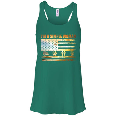 I'm A Simple Woman Love Camping Dog Flip Flop And Beer T-Shirt & Tank Top | Teecentury.com
