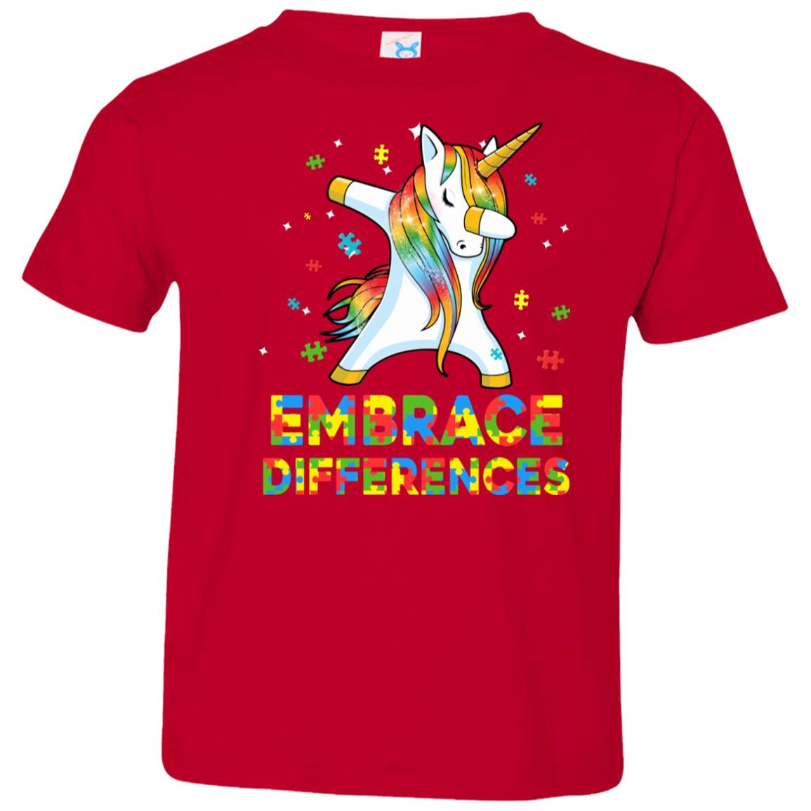Dabbing Unicorn Autism Awareness Embrace Differences Youth Youth Shirt | Teecentury.com