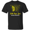 Faith Hope Love Yellow Butterfly Sarcoma Awareness T-Shirt & Hoodie | Teecentury.com