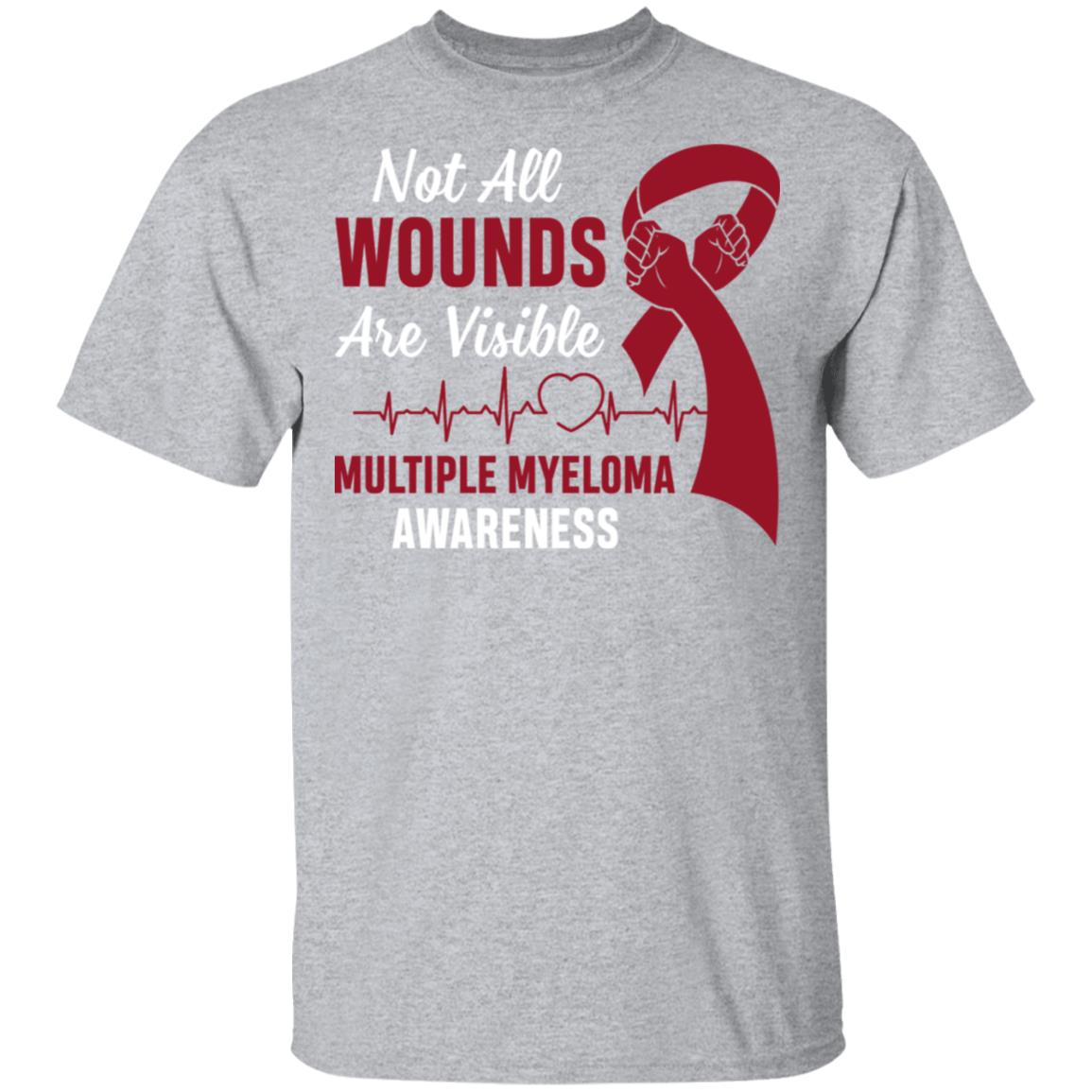 Multiple Myeloma Awareness Not All Wounds Are Visible T-Shirt & Hoodie | Teecentury.com