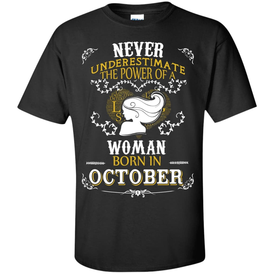 Never Underestimate The Power of A Woman Born in October T-Shirt & Hoodie | Teecentury.com