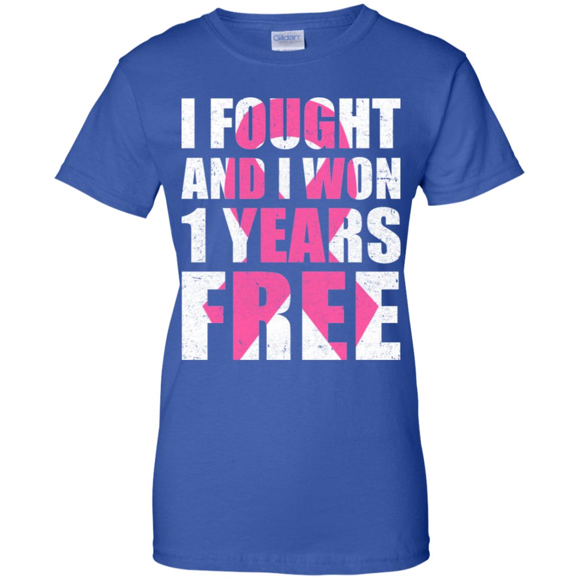 I Fought An I Won 1 Year Free Fight Support Breast Cancer T-Shirt & Hoodie | Teecentury.com