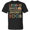 Legend Since January 2008 Vintage 14th Birthday Gifts Youth Youth Shirt | Teecentury.com