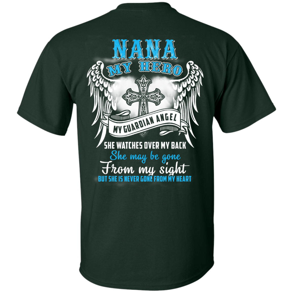 My Nana My Hero My Guardian Angel She Watches Over My Back T-Shirt & Hoodie | Teecentury.com