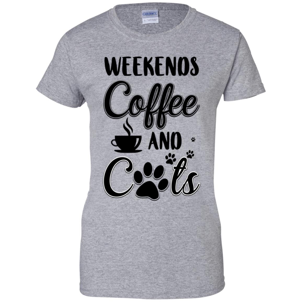 Weekends Coffee And Cats Lover Gifts T-Shirt & Tank Top | Teecentury.com