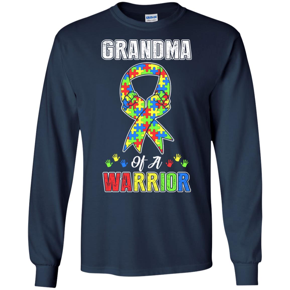 Grandma Of A Warrior Support Autism Awareness Gift T-Shirt & Hoodie | Teecentury.com