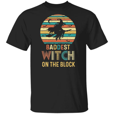 Baddest Witch On The Block Vintage Funny Halloween Gift T-Shirt & Hoodie | Teecentury.com