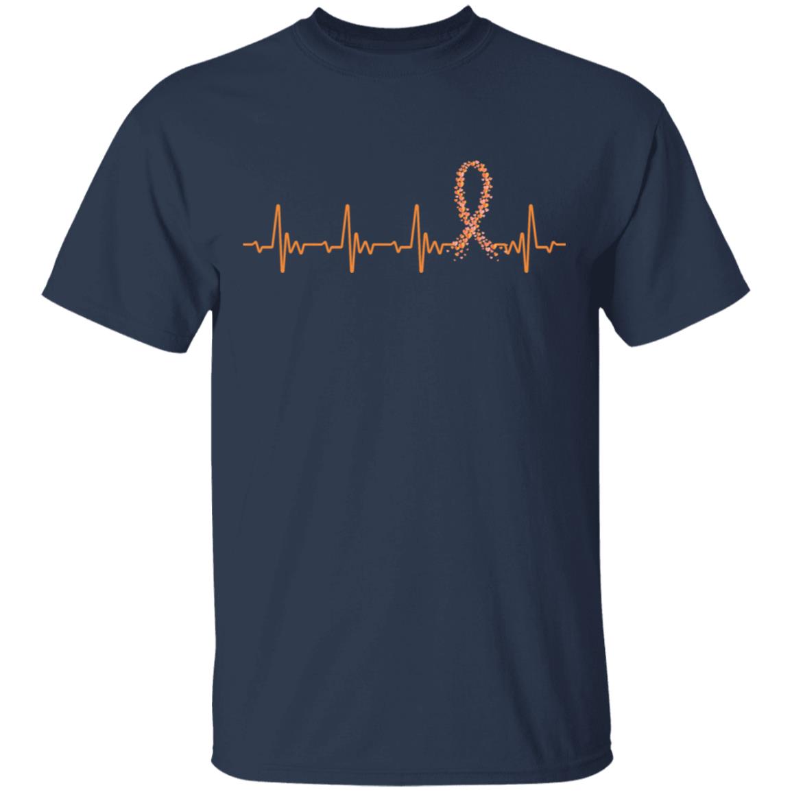MS Leukemia Awareness Orange Ribbon Heartbeat T-Shirt & Hoodie | Teecentury.com
