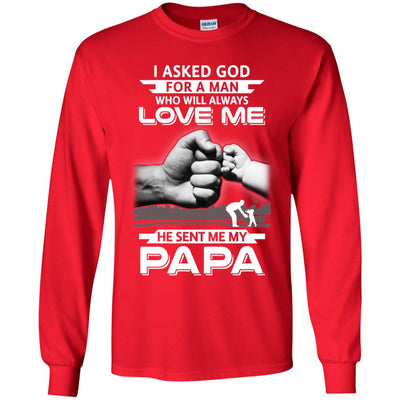 I Asked God For A Man Who Always Love Me Papa Youth Youth Shirt | Teecentury.com