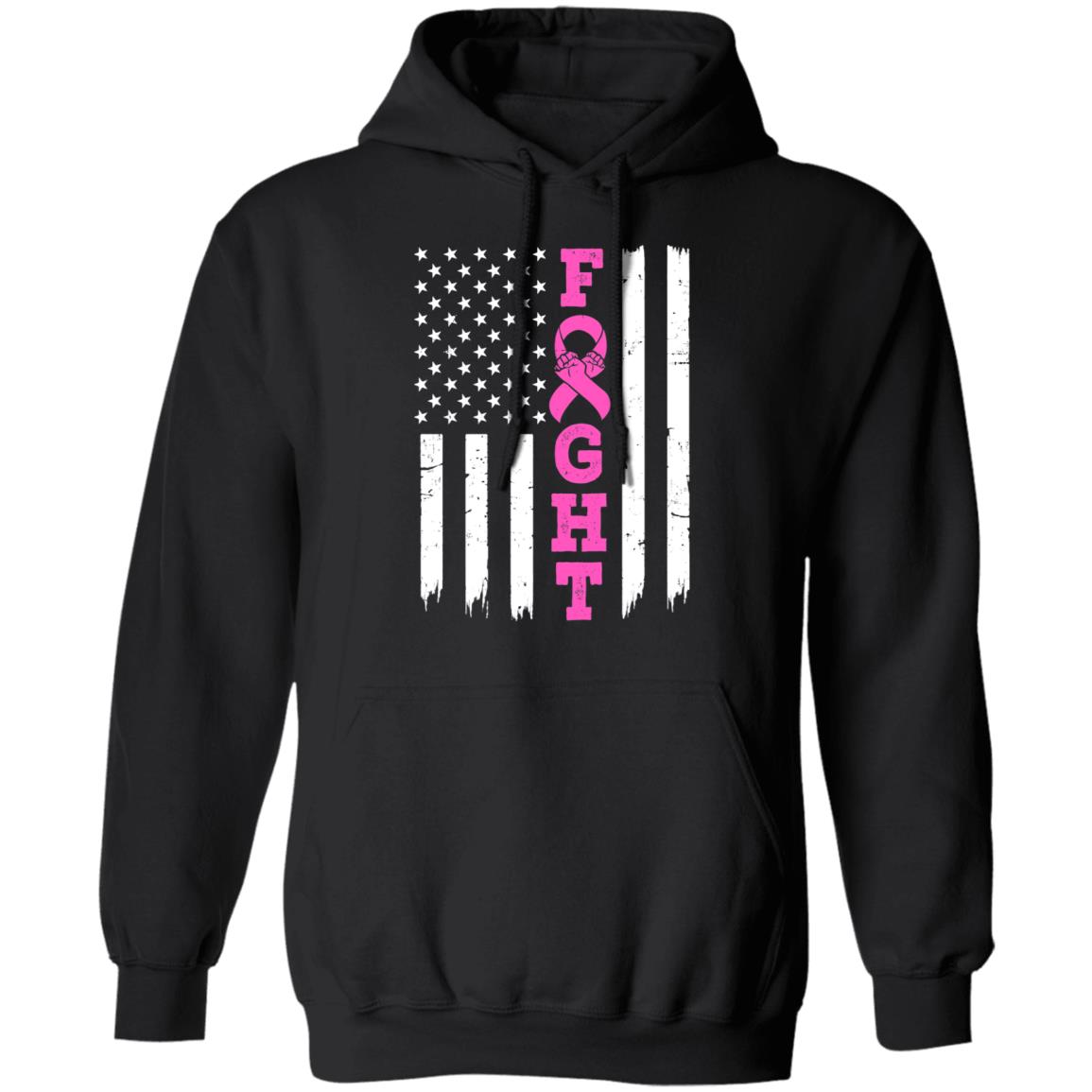 Breast Cancer Awareness American Flag Distressed T-Shirt & Hoodie | Teecentury.com