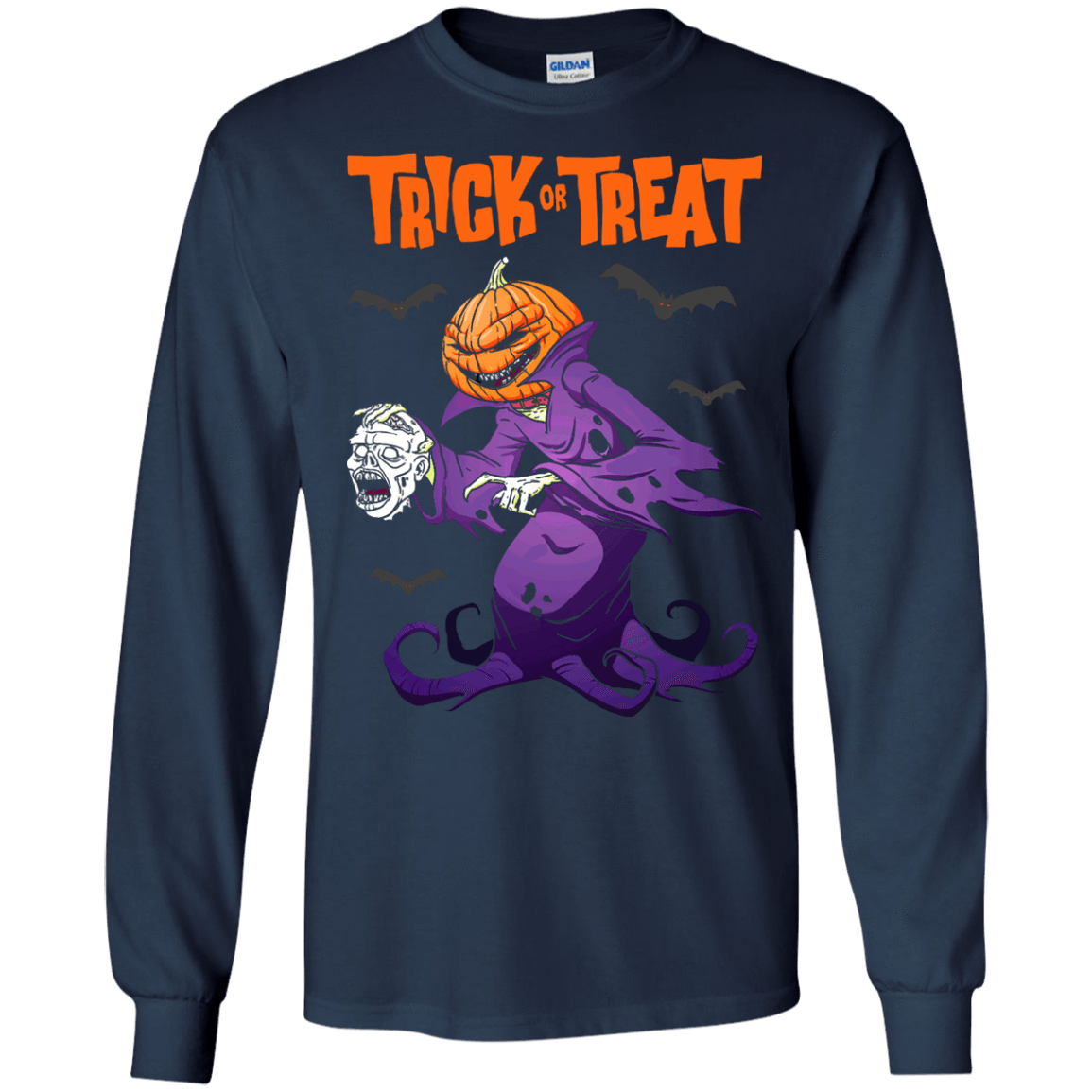 Trick Or Treat Pumpkin Zombie Halloween T-Shirt & Hoodie | Teecentury.com