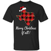 Merry Christmas Y'all Texas State Red Plaid Gift T-Shirt & Sweatshirt | Teecentury.com