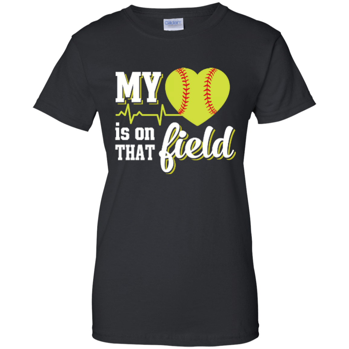 My Heart Is On That Field Softball T-Shirt & Hoodie | Teecentury.com
