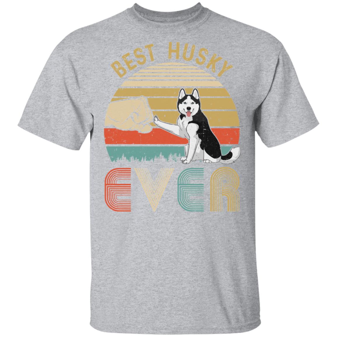 Vintage Best Husky Dad Ever Bump Fit Funny Dad Gifts T-Shirt & Hoodie | Teecentury.com