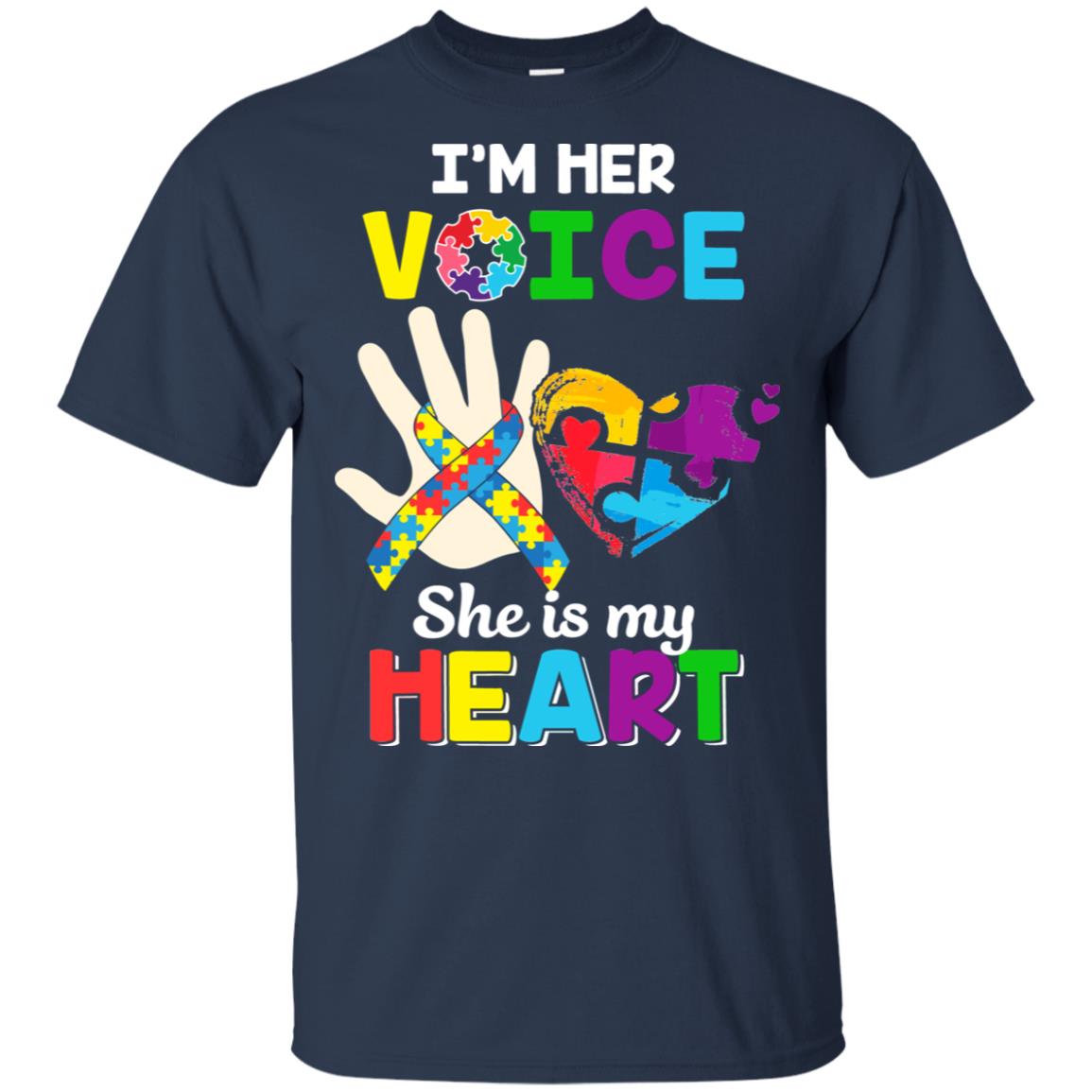 I'm Her Voice She Is My Heart Dad Mom Autism Awareness T-Shirt & Hoodie | Teecentury.com