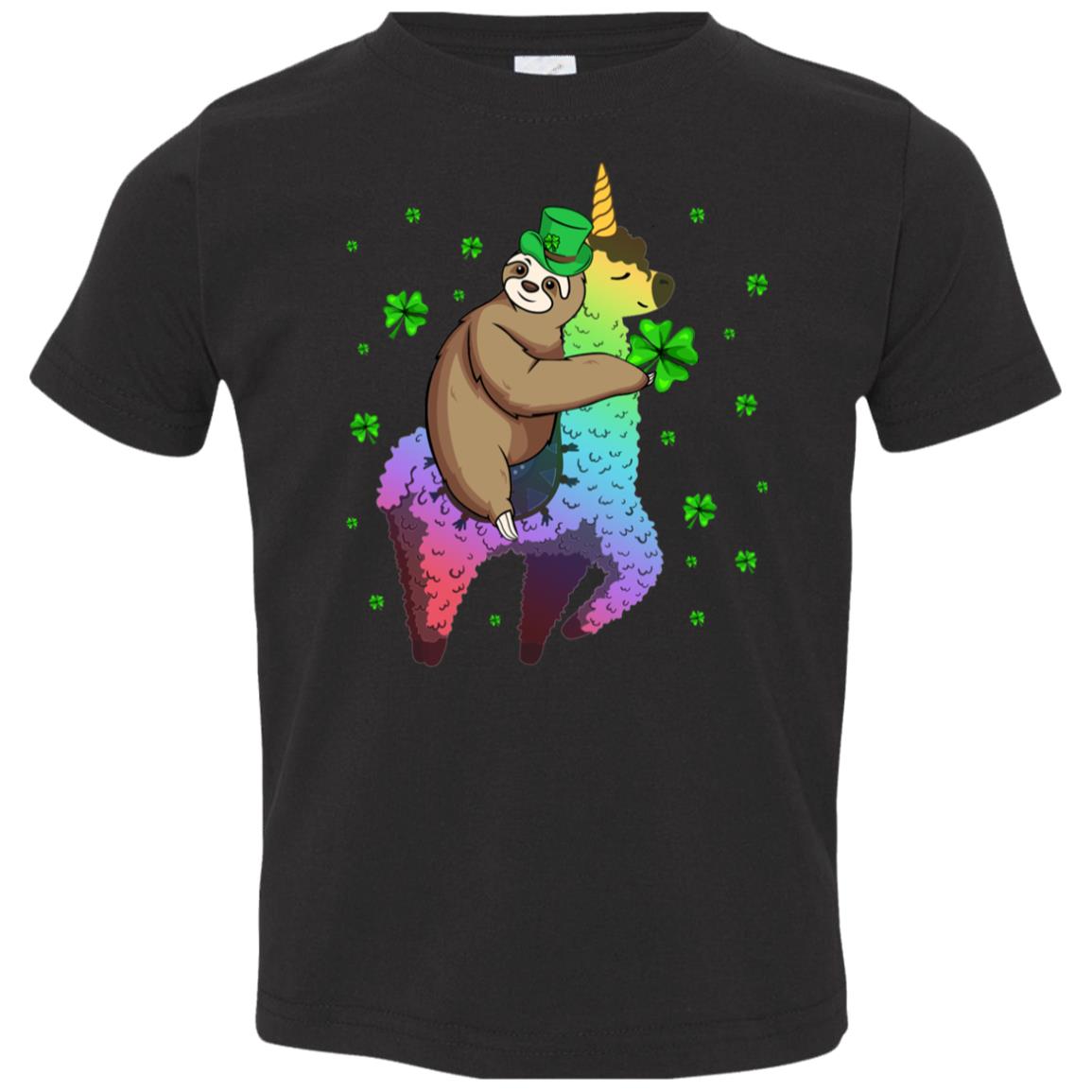 Leprechaun Sloth Riding Llama Unicorn St Patricks Day Youth Youth Shirt | Teecentury.com