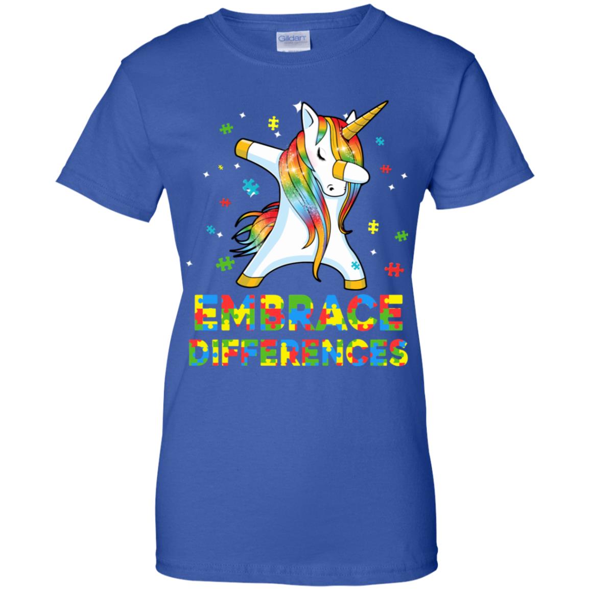 Dabbing Unicorn Autism Awareness Embrace Differences T-Shirt & Hoodie | Teecentury.com