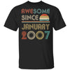 Awesome Since January 2007 Vintage 15th Birthday Gifts T-Shirt & Hoodie | Teecentury.com