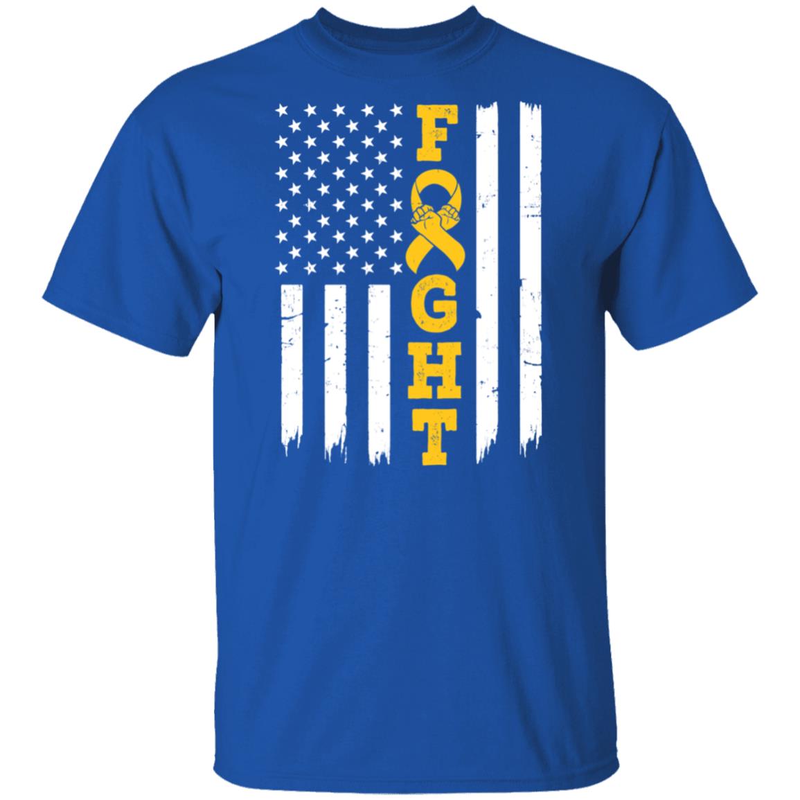 Childhood Cancer Awareness American Flag Distressed T-Shirt & Hoodie | Teecentury.com