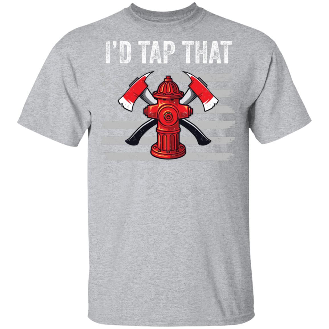 I'd Tap That Firefighter Hydrant US Flag Dad Gift T-Shirt & Hoodie | Teecentury.com