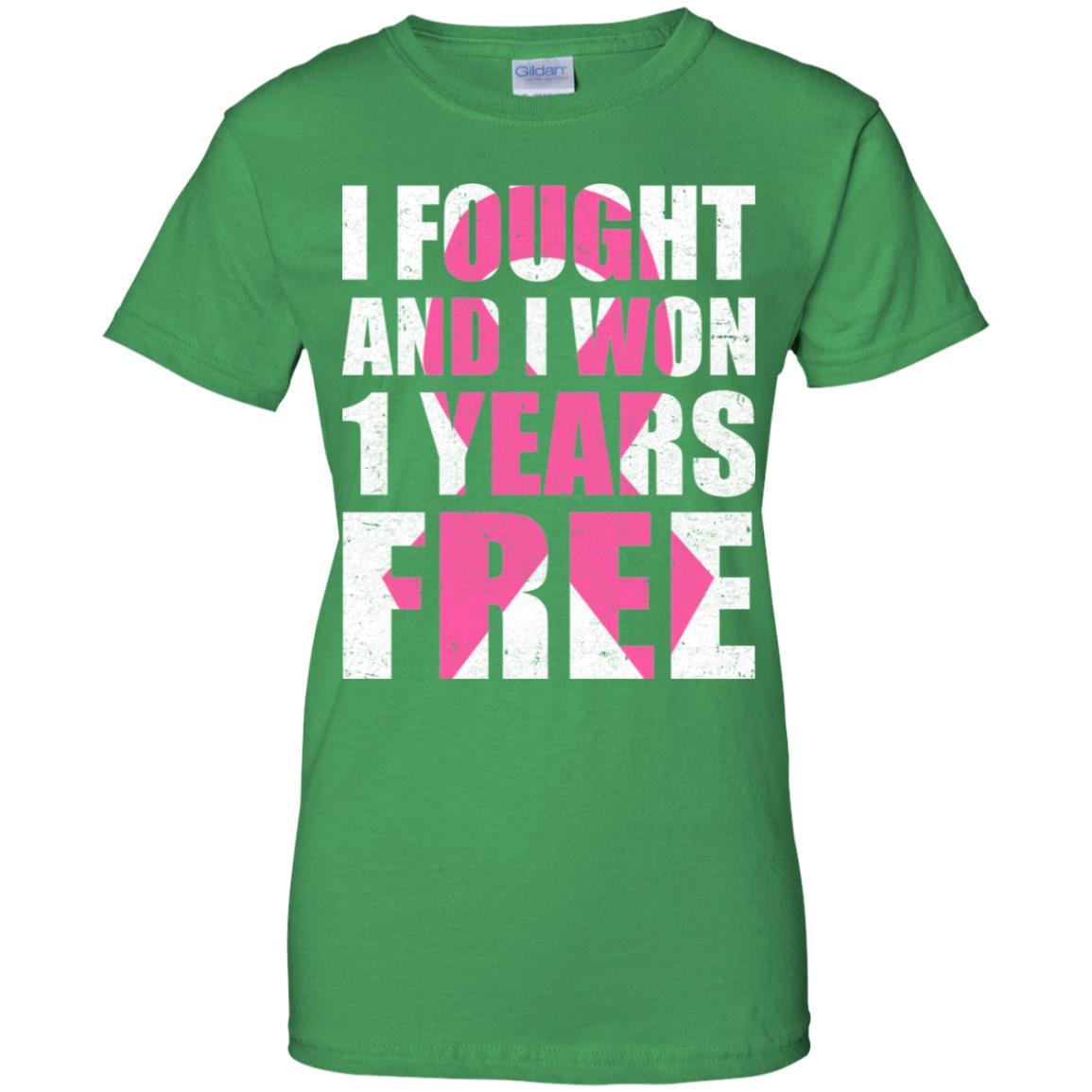 I Fought An I Won 1 Year Free Fight Support Breast Cancer T-Shirt & Hoodie | Teecentury.com