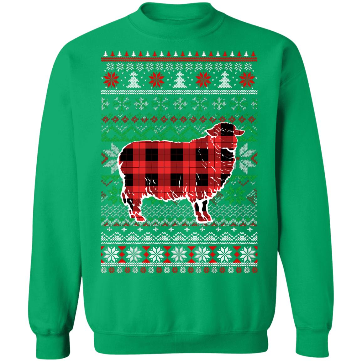 Sheep Red Plaid Ugly Christmas Sweater Funny Gifts T-Shirt & Sweatshirt | Teecentury.com