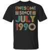 Awesome Since July 1990 Vintage 32th Birthday Gifts T-Shirt & Hoodie | Teecentury.com