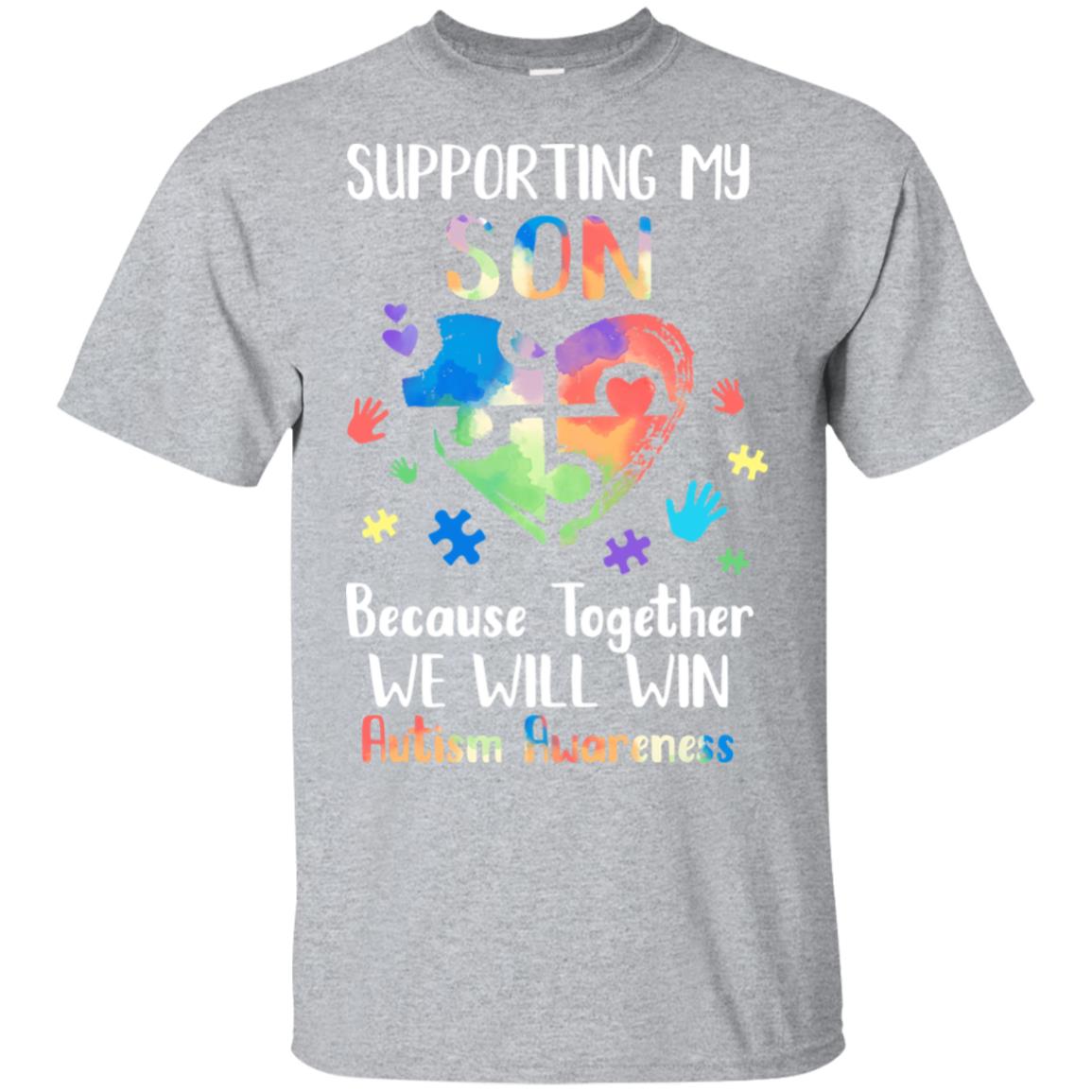 Supporting My Son Puzzle Autism Awareness Month T-Shirt & Hoodie | Teecentury.com
