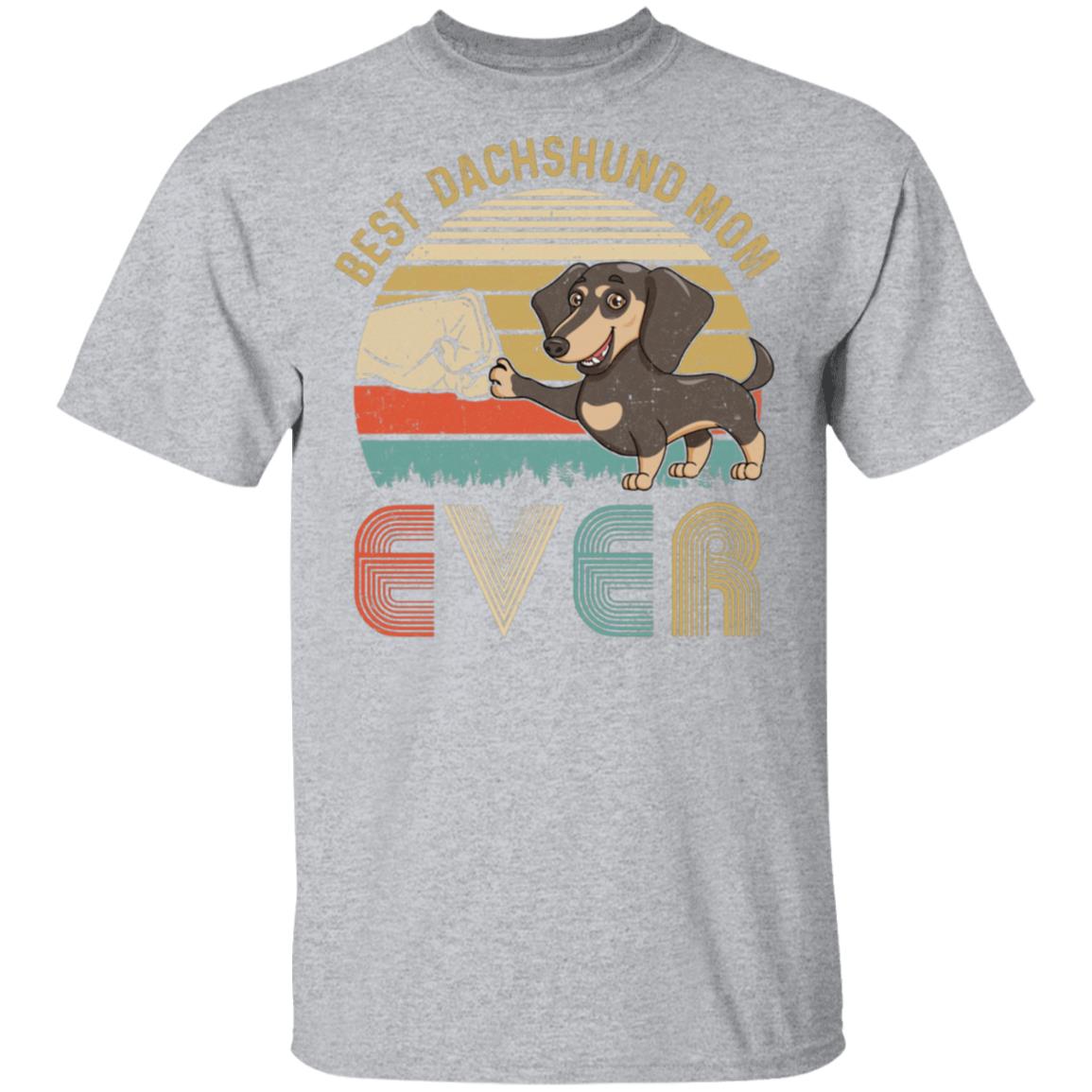 Vintage Best Dachshund Mom Ever Bump Fit Funny Mom Gifts T-Shirt & Hoodie | Teecentury.com