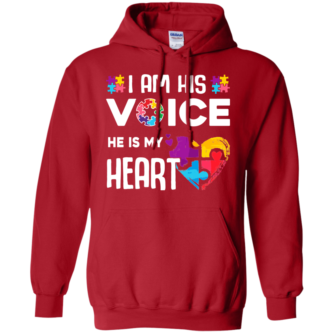 Autism Awareness I Am His Voice He Is My Heart Autism Mom T-Shirt & Hoodie | Teecentury.com