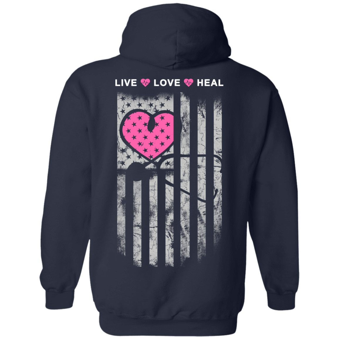Nurse Heart Flag American Live Love Heal T-Shirt & Hoodie | Teecentury.com
