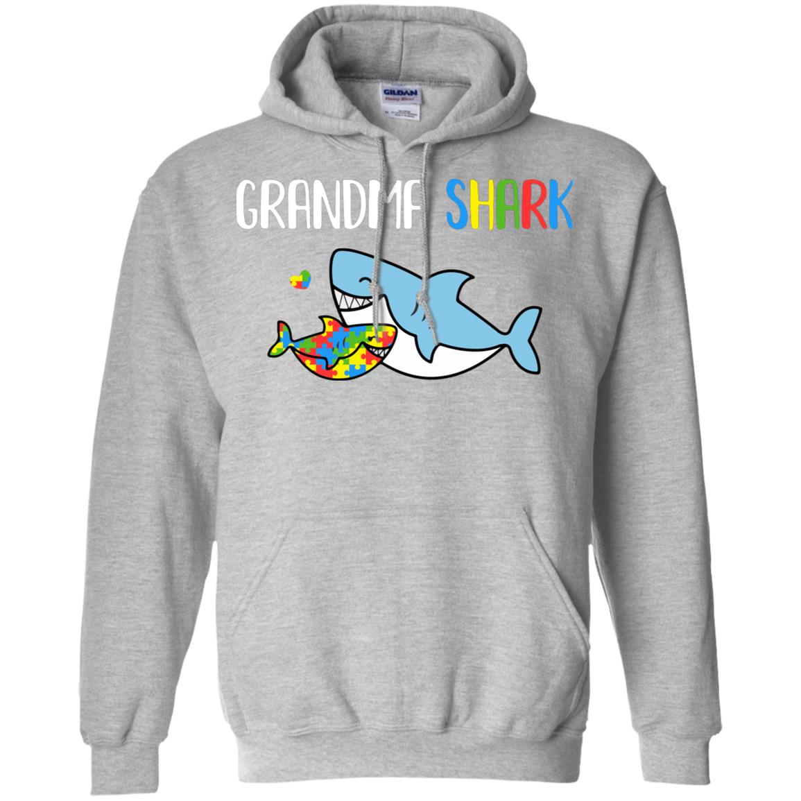 Grandma Shark Support Autism Awareness For Grandchild T-Shirt & Hoodie | Teecentury.com