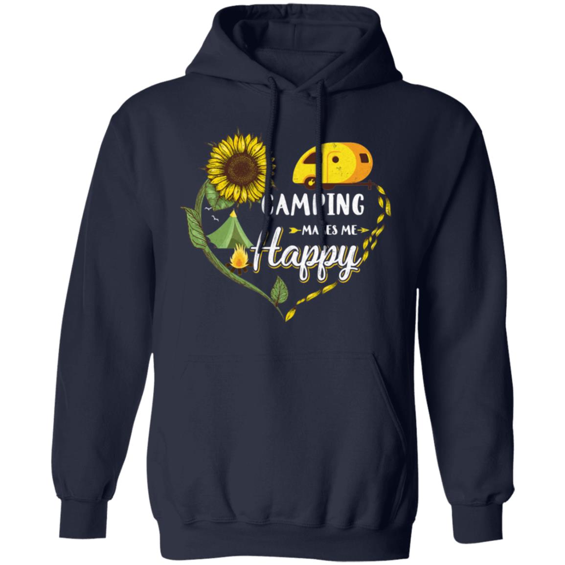 Camping Makes Me Happy Funny Sunflower Camping Lover T-Shirt & Hoodie | Teecentury.com