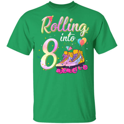 8 Years Old Birthday Girls Roller Skates 80's 8th Birthday Youth Youth Shirt | Teecentury.com