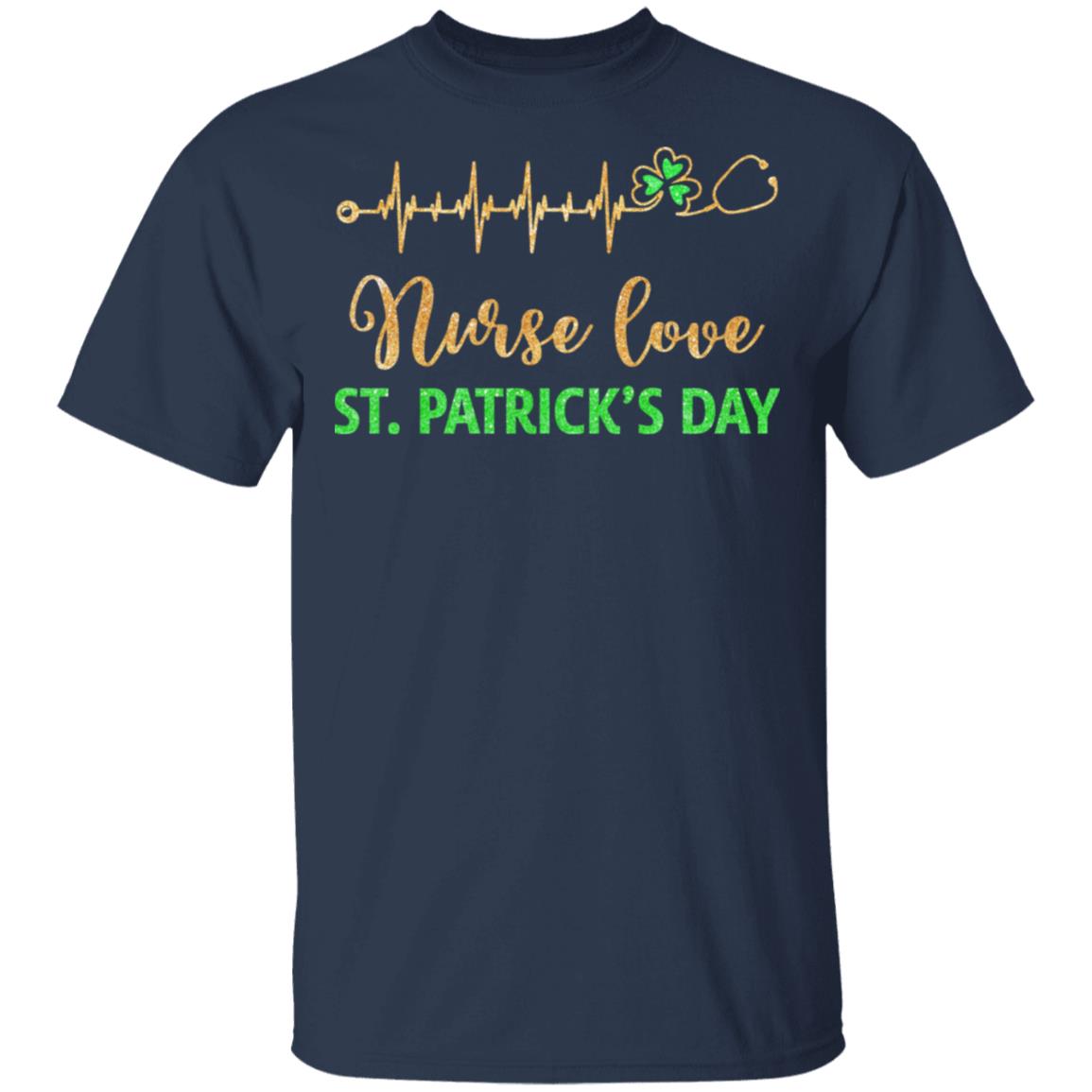 Stethoscope Love Shamrock Nurse St Patrick's Day Gifts T-Shirt & Hoodie | Teecentury.com
