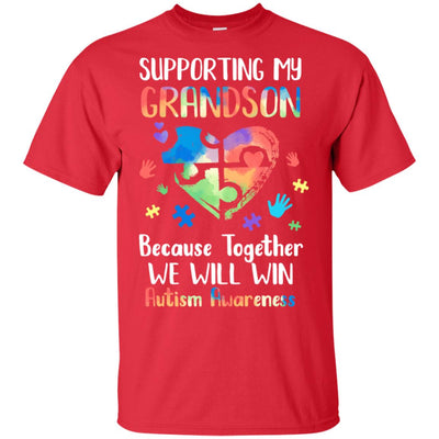 Supporting My Grandson Puzzle Autism Awareness Month T-Shirt & Hoodie | Teecentury.com