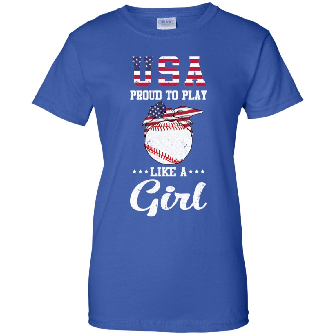 Usa Proud To Play Like A Girl Baseball T-Shirt & Tank Top | Teecentury.com