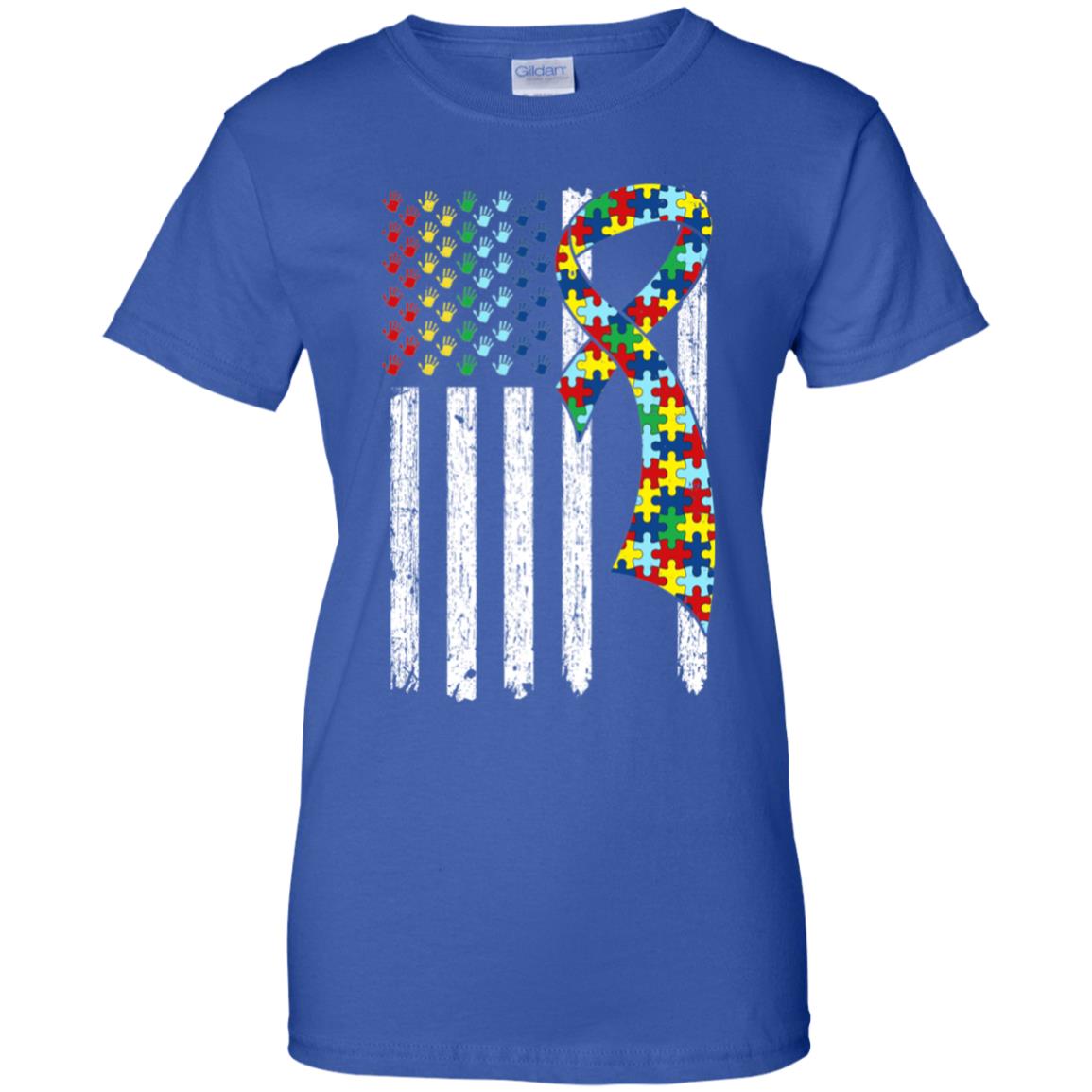 Support Autism Awareness American Flag T-Shirt & Hoodie | Teecentury.com
