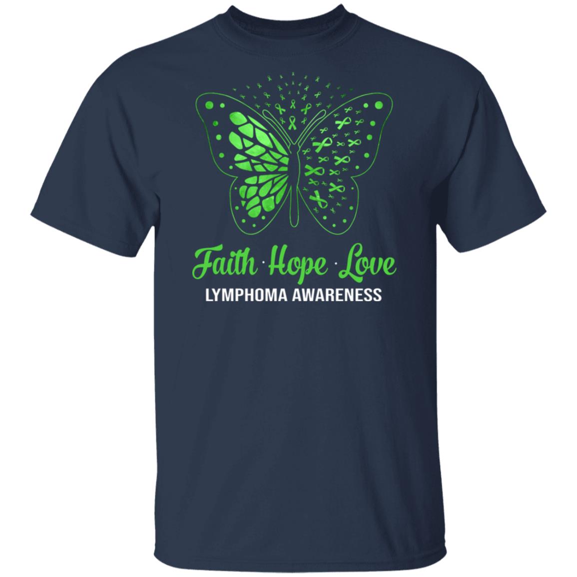 Faith Hope Love Green Butterfly Lymphoma Awareness T-Shirt & Hoodie | Teecentury.com
