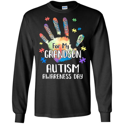 Support Autism Awareness For My Grandson Puzzle Gift T-Shirt & Hoodie | Teecentury.com