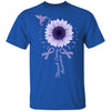 Hummingbird Sunflower Periwinkle Stomach Cancer Awareness T-Shirt & Hoodie | Teecentury.com